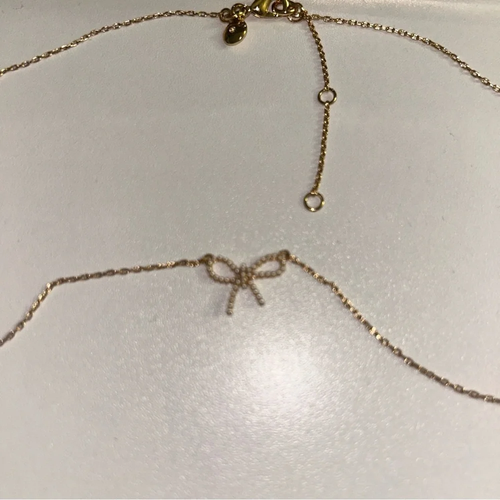 J. Crew Gold Bow Necklace